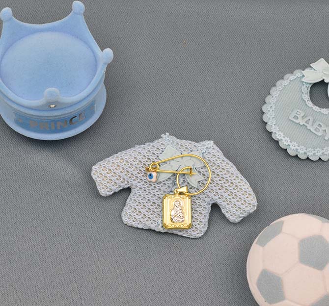 Ασημένιο Επίχρυσο Φυλαχτό Διπλής Όψης 925